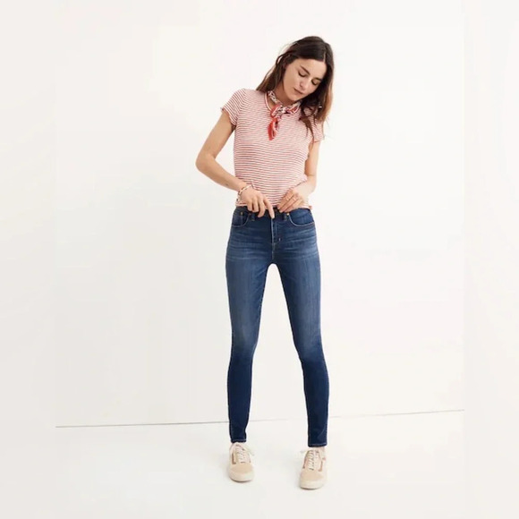 Madewell 10" High-Rise Skinny Jeans in Danny Wash: TENCEL™ Denim Edition - Picture 1 of 7
